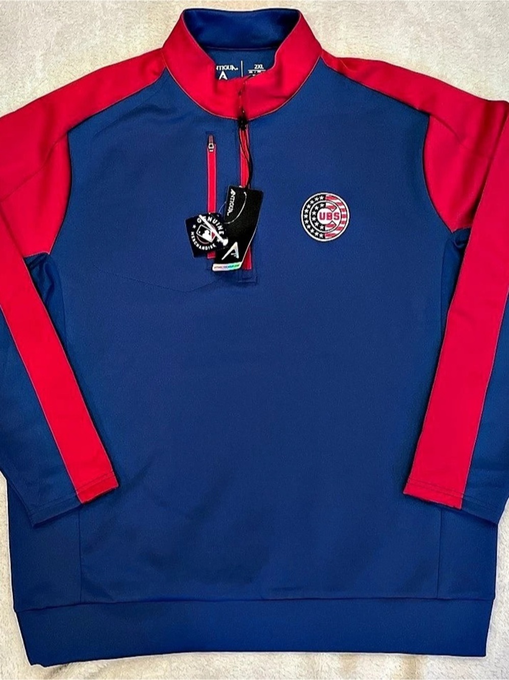 Antigua MLB Chicago Cubs Antigua pullover Blue & Red XL
